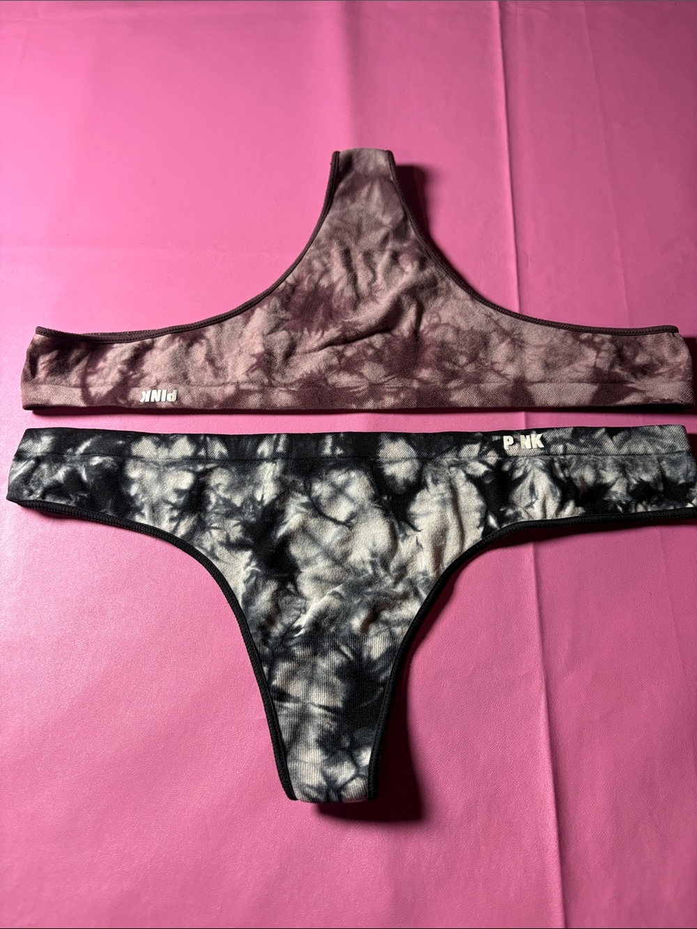 PINK Tie-Dye Thong  Set